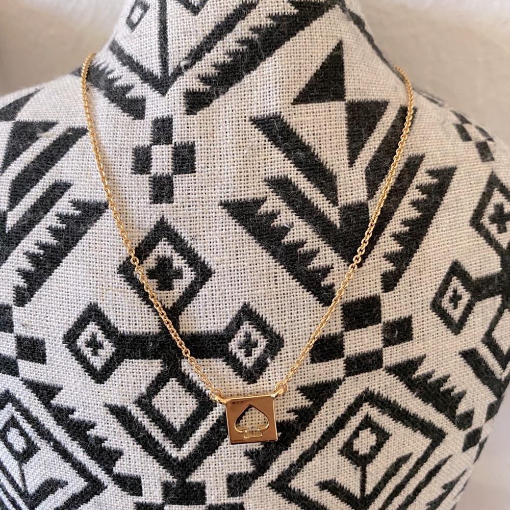 Kate spade hole punch spade gold necklace